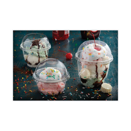 EarthChoice Strawless RPET Lid, Dome Lid, Fits 12 oz to 24 oz "B" Cups, Plastic, Clear, 1,020/Carton