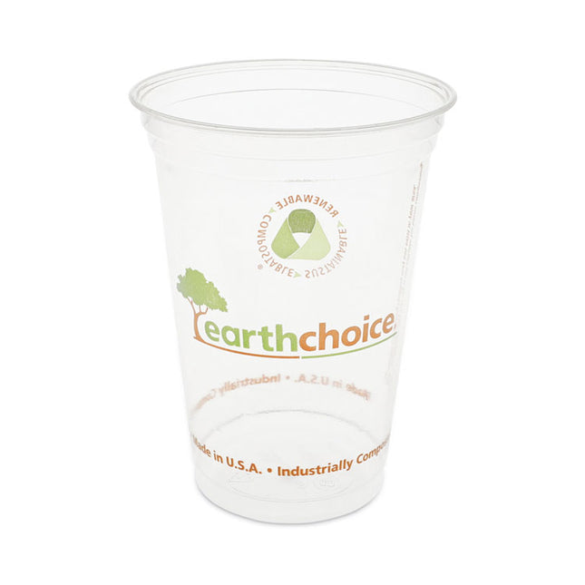 EarthChoice Compostable Cold Cup, 20 oz, Plastic, Clear/Printed, 600/Carton