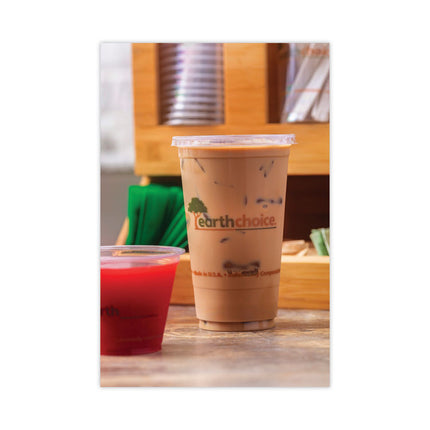 EarthChoice Compostable Cold Cup, 24 oz, Plastic, Clear/Printed, 580/Carton