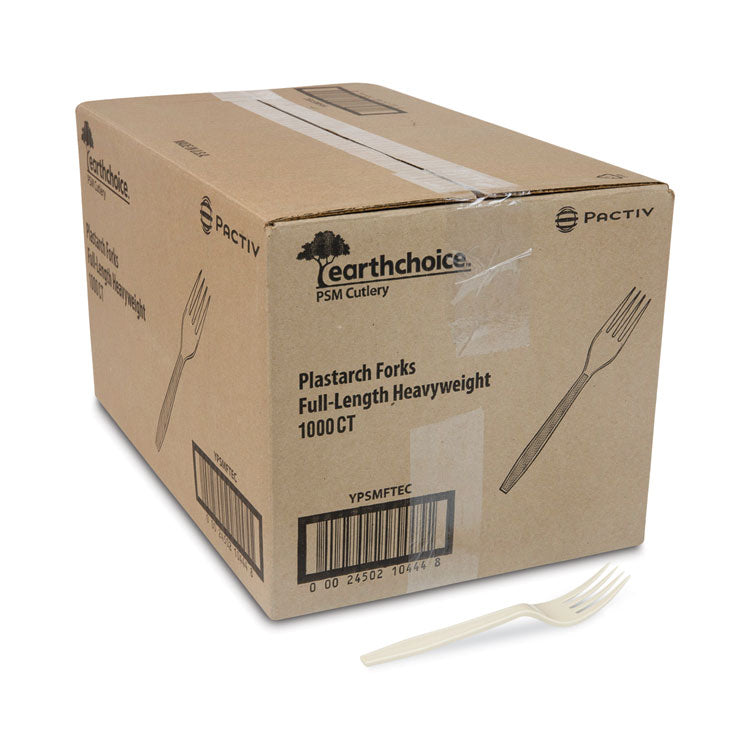 EarthChoice PSM Cutlery, Heavyweight Fork, Plastic, Tan, 1,000/Carton