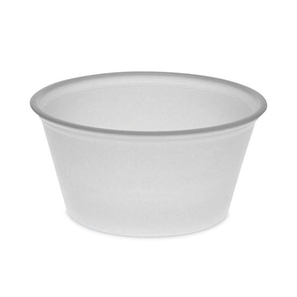 Plastic Portion Cup, 2 oz, Translucent, 200/Bag, 12 Bags/Carton
