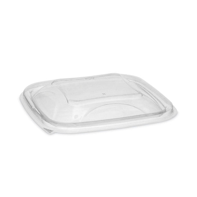 EarthChoice Recycled PET Container Lid, For 8 oz/12 oz/16 oz Container Bases, 5.5 x 5.5 x 0.38, Clear, Plastic, 504/Carton