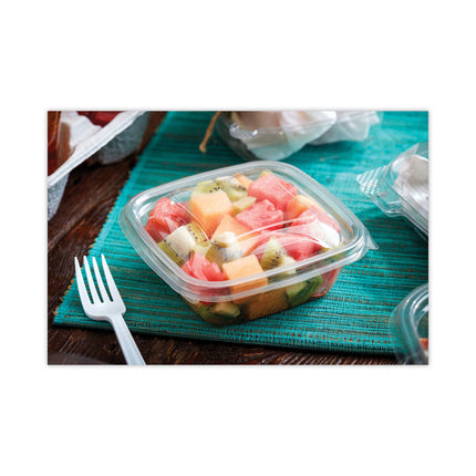 EarthChoice Recycled PET Container Lid, For 8 oz/12 oz/16 oz Container Bases, 5.5 x 5.5 x 0.38, Clear, Plastic, 504/Carton