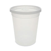 Newspring DELItainer Microwavable Container, 32 oz, 4.55" Diameter x 5.55" h, Clear, Plastic, 240/Carton