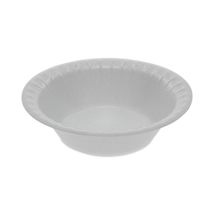 Placesetter Satin Non-Laminated Foam Dinnerware, Bowl, 5 oz, White, 1,250/Carton