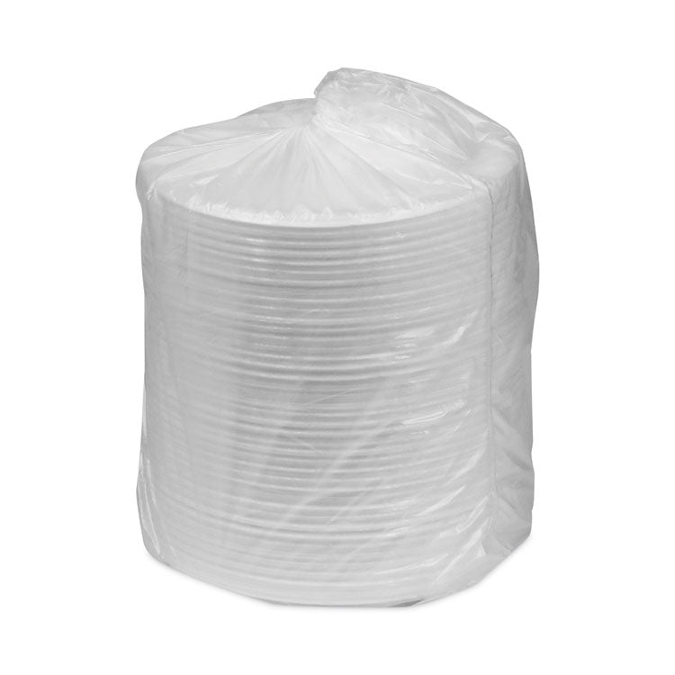 Placesetter Deluxe Laminated Foam Dinnerware, Plate, 8.88" dia, White, 500/Carton