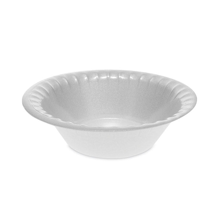 Placesetter Deluxe Laminated Foam Dinnerware, Bowl, 12 oz, White, 1,000/Carton