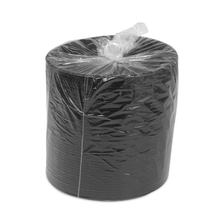 Placesetter Deluxe Laminated Foam Dinnerware, Plate, 9" dia, Black, 500/Carton
