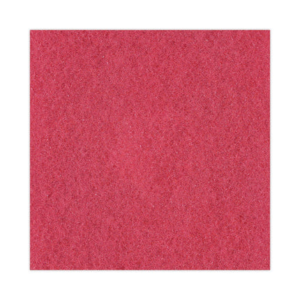 Buffing Floor Pads, 21" Diameter, Red, 5/carton
