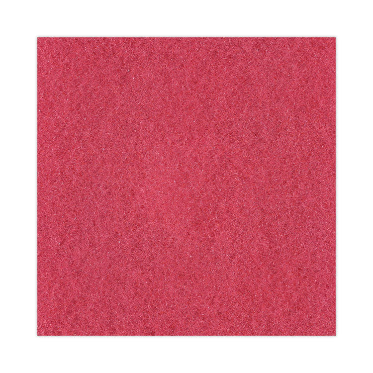 Buffing Floor Pads, 21" Diameter, Red, 5/carton