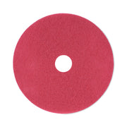 Buffing Floor Pads, 21" Diameter, Red, 5/carton