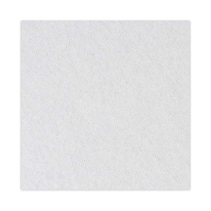 Polishing Floor Pads, 20" Diameter, White, 5/carton