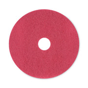 Buffing Floor Pads, 20" Diameter, Red, 5/carton