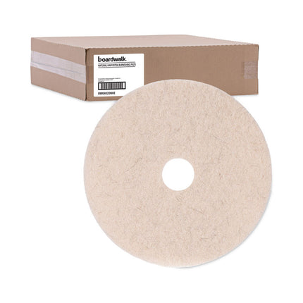 Natural Hog Hair Burnishing Floor Pads, 20" Diameter, Tan, 5/carton