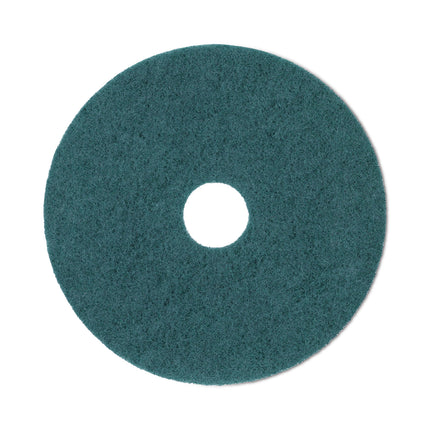 Heavy-Duty Scrubbing Floor Pads, 20" Diameter, Green, 5/carton