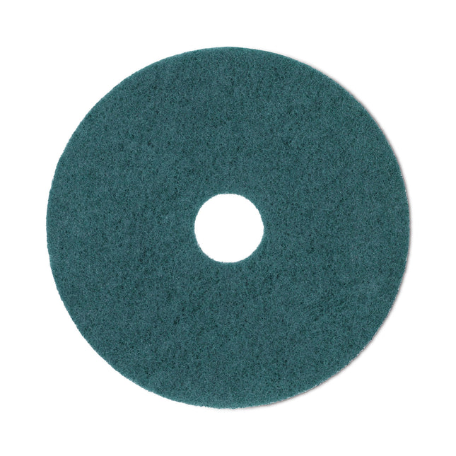Heavy-Duty Scrubbing Floor Pads, 20" Diameter, Green, 5/carton