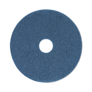 Scrubbing Floor Pads, 20" Diameter, Blue, 5/carton
