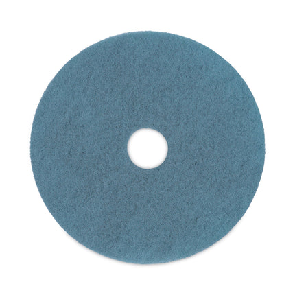 Burnishing Floor Pads, 20" Diameter, Aqua, 5/carton