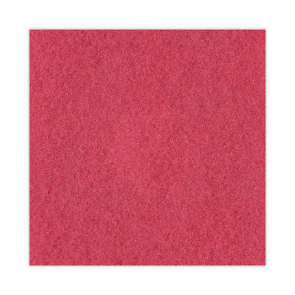 Buffing Floor Pads, 19" Diameter, Red, 5/carton