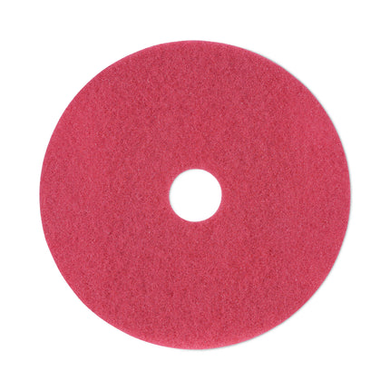 Buffing Floor Pads, 19" Diameter, Red, 5/carton
