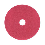 Buffing Floor Pads, 19" Diameter, Red, 5/carton
