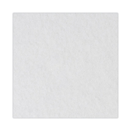 Polishing Floor Pads, 18" Diameter, White, 5/carton
