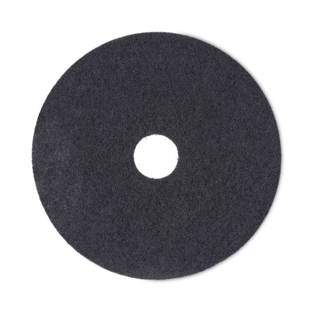 Stripping Floor Pads, 18" Diameter, Black, 5/carton