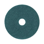 Heavy-Duty Scrubbing Floor Pads, 17" Diameter, Green, 5/carton
