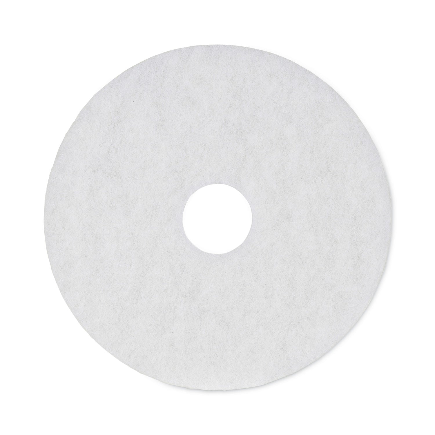 Polishing Floor Pads, 16" Diameter, White, 5/carton