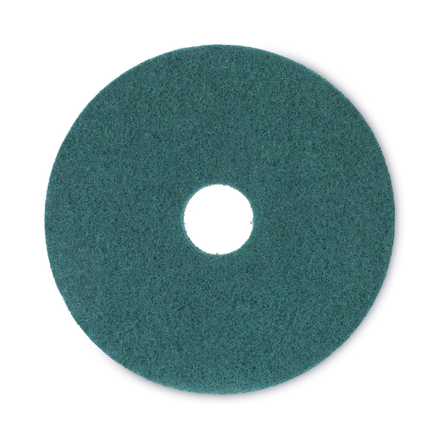 Heavy-Duty Scrubbing Floor Pads, 16" Diameter, Green, 5/carton