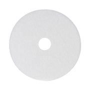 Polishing Floor Pads, 14" Diameter, White, 5/carton