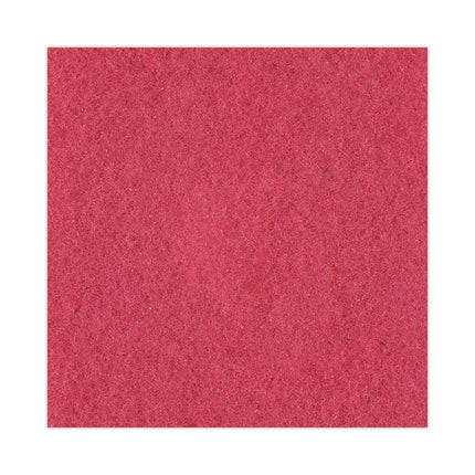 Buffing Floor Pads, 14" Diameter, Red, 5/carton