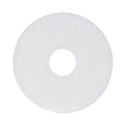 Polishing Floor Pads, 12" Diameter, White, 5/carton