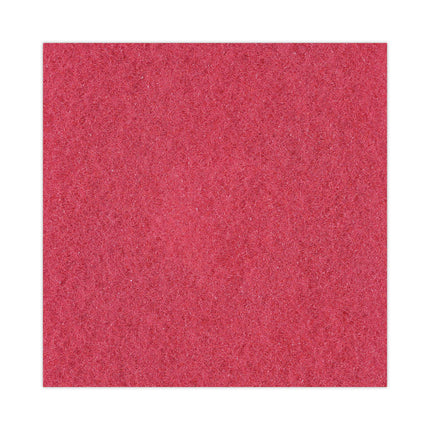Buffing Floor Pads, 12" Diameter, Red, 5/carton