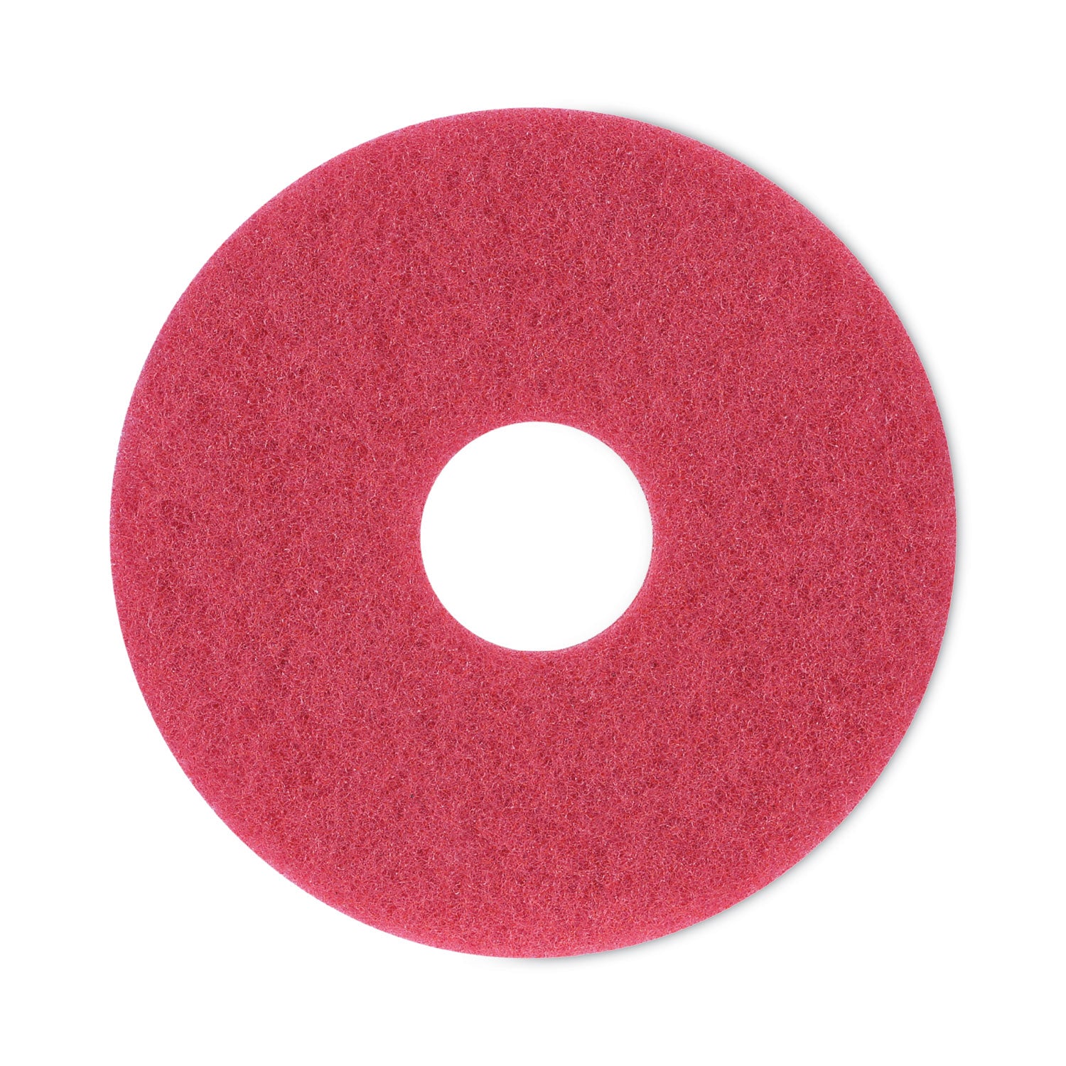 Buffing Floor Pads, 12" Diameter, Red, 5/carton