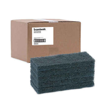 Medium-Duty Scouring Pad, 10 x 4.63, Blue, 20/Carton