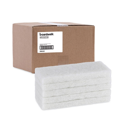 Light Duty Scouring Pad, 4.63 x 10, White, 20/Carton