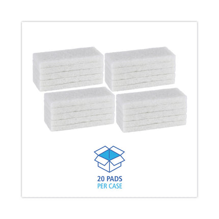 Light Duty Scouring Pad, 4.63 x 10, White, 20/Carton