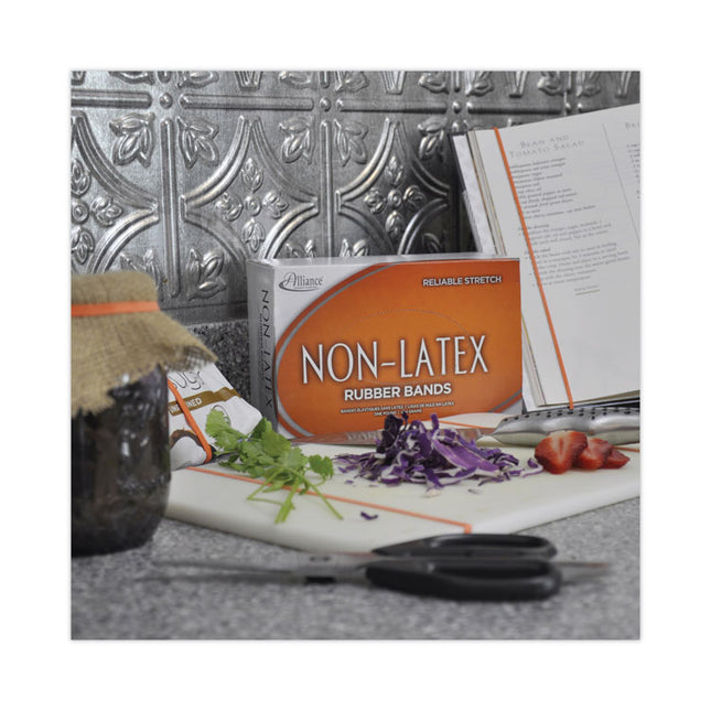 Non-Latex Rubber Bands, Size 64, 0.04" Gauge, Orange, 1 Lb Box, 380/box