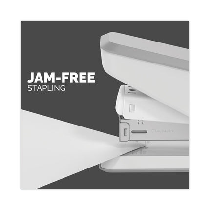 LX840 EasyPress Half Strip Stapler with Antimicrobial Protection, 25-Sheet Capacity, White