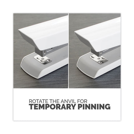 LX820 Classic Full Strip Stapler with Antimicrobial Protection, 20-Sheet Capacity, White