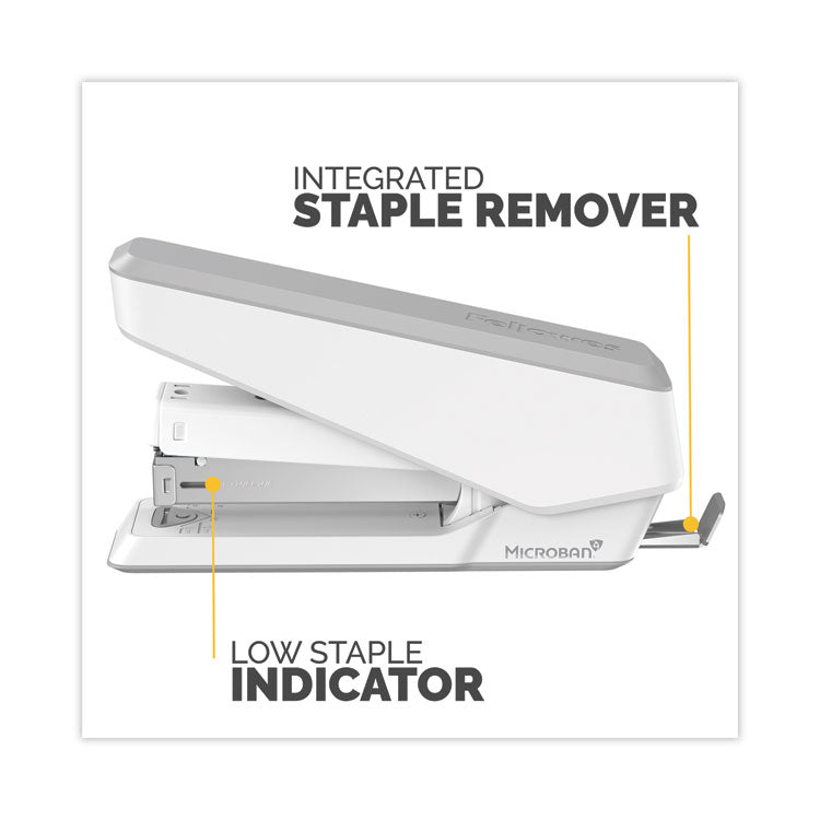 LX850 EasyPress Full Strip Stapler with Antimicrobial Protection, 25-Sheet Capacity, White