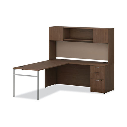 Mod Desk Hutch, 3 Compartments, 72w x 14d x 39.75h, Sepia Walnut