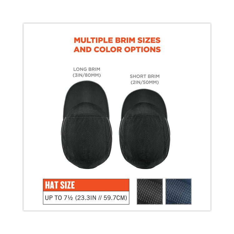 Skullerz 8965 Lightweight Bump Cap Hat with LED Lighting, Long Brim, Black