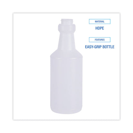 Easy-Grip Plastic Spray Bottle, 16 oz, Clear, 24/Carton