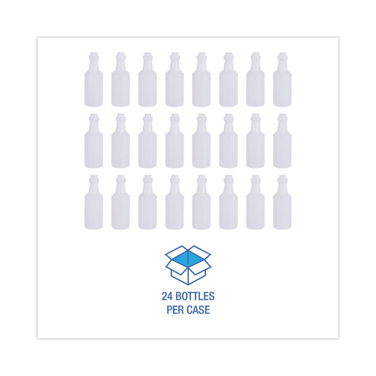 Easy-Grip Plastic Spray Bottle, 16 oz, Clear, 24/Carton