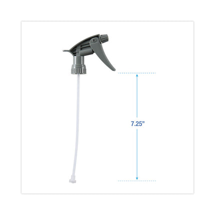 Chemical-Resistant Trigger Sprayer 320CR, 7.25" Tube, Fits 16 oz Bottles, Gray, 24/Carton