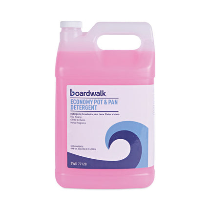Industrial Strength Pot and Pan Hand Dishwashing Detergent, Herbal Scent, 1 gal Bottle, 4/Carton