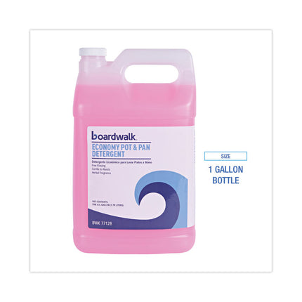 Industrial Strength Pot and Pan Hand Dishwashing Detergent, Herbal Scent, 1 gal Bottle, 4/Carton