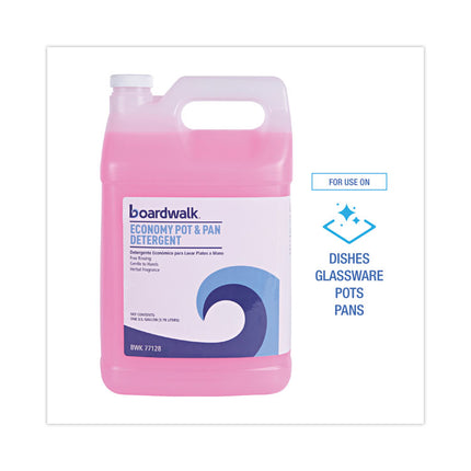 Industrial Strength Pot and Pan Hand Dishwashing Detergent, Herbal Scent, 1 gal Bottle, 4/Carton